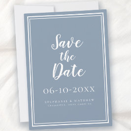 Casamento Salve A Data Dusty Blue Simple Modern