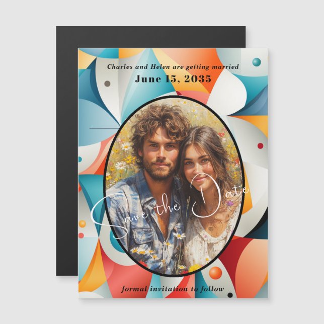 Casamento, Salve a Data, Imagem Fotográfica (Frente/Verso)