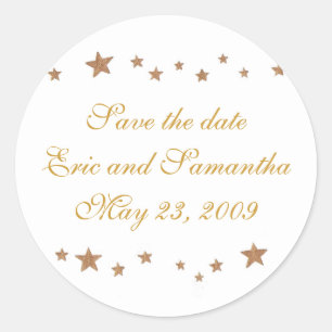 Casamento Salve os adesivos de data estrelas de ou