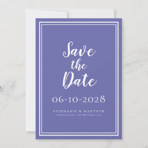 Casamento Save the Date Azul Periwinkle Branco Mod