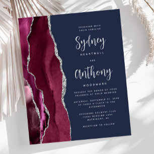 Casamento Script Navy Agata Prata Burgundy Orçamen