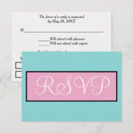 Casamento Seafoam Azul Rosa Branco RSVP