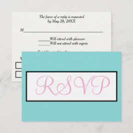 Casamento Seafoam Azul Rosa Branco RSVP
