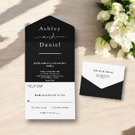 Casamento Simples, Branco E Preto Chic