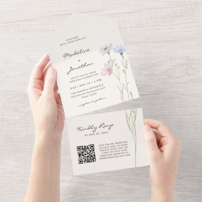 Casamento Simples Chic Wildflower Beige (Tearaway)