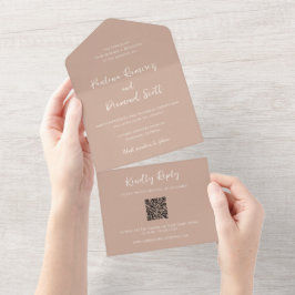 Casamento Simples Código QR Neutro Terroso Moderno