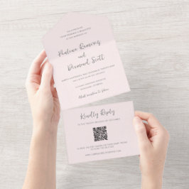 Casamento Simples Código QR Rosa Moderno