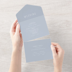 Casamento Simples Contemporâneo Azul Poeirento
