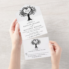 Casamento Simples de Árvores do Coração em Monogra