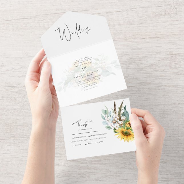 Casamento Simples de Eucalyptus Girassol (Aba destacável)