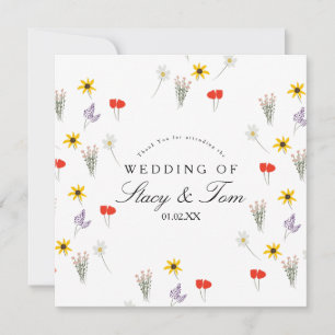 Casamento Simples De Flores Selvagens - Obrigado