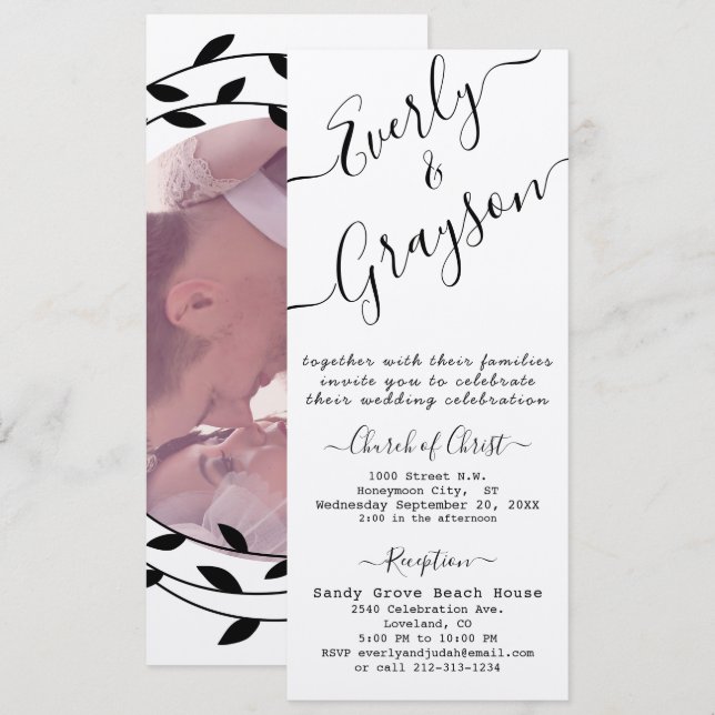 Casamento Simples de Folha Negra Negra de Folha Ne (Frente/Verso)