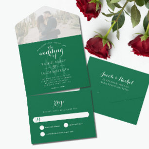Casamento Simples de Fotografias Verdes Escuras em