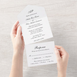 Casamento Simples de Monograma de Script Elegante
