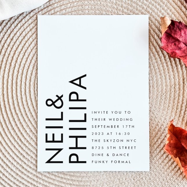 Casamento Simples de NOMES de Negrito de Orçamento (5.2pt thickness / 80 lb weight  paper - see suite / collection for more cardstock options)