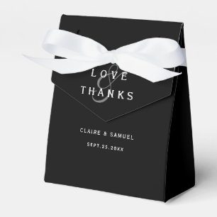 Casamento Simples de Preto e Branco Obrigado Caixa