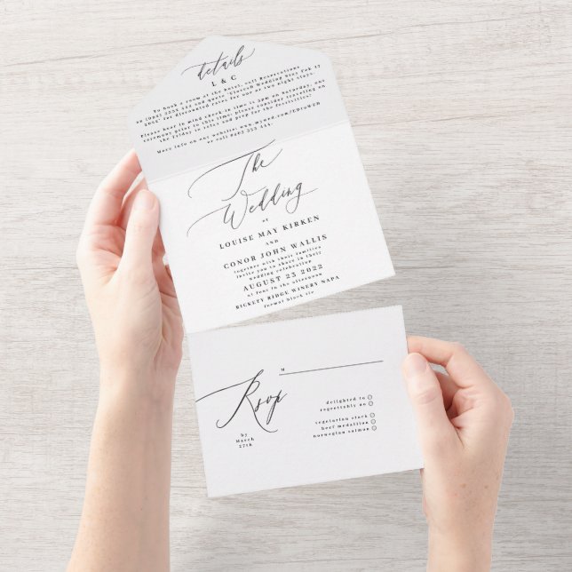 Casamento Simples e Elegante Preto no Branco (Aba destacável)