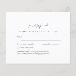 Casamento simples e minimalista de RSVP branco sim