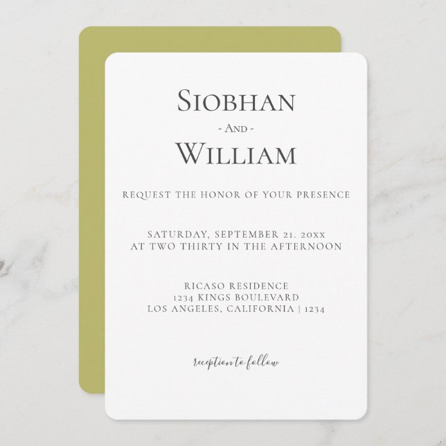 Casamento Simples Elegante (Frente/Verso)