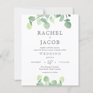 Casamento Simples Eucalyptus Watercolor Invi