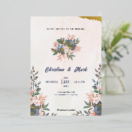 Casamento Simples Floral Azul