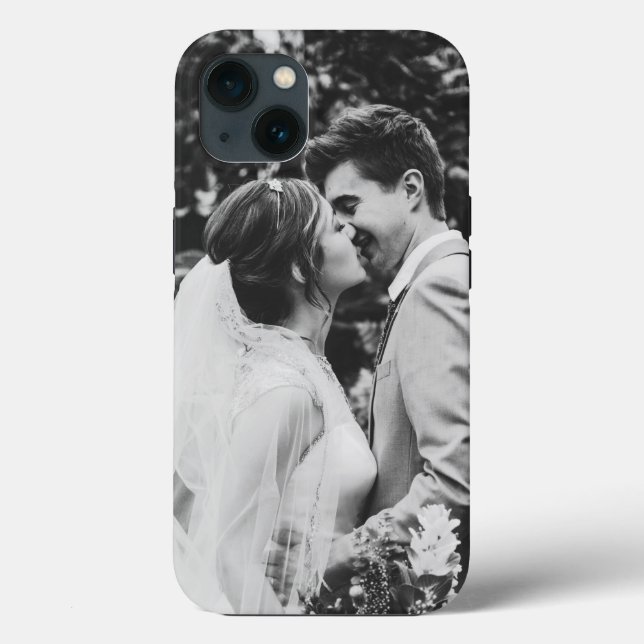 Casamento Simples Foto Recém-Casados Casal  (Verso)