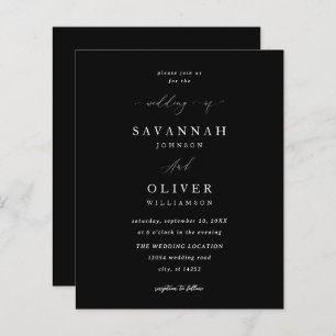 Casamento Simples Minimalista de Orçamento - Preto