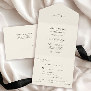 Casamento simples minimalista elegante preto e mar