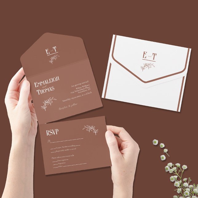 Casamento Simples Moderno Caliente Cocoa (Criador carregado)