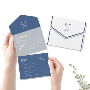 Casamento Simples Moderno com Azul Gelo e Azul Mar