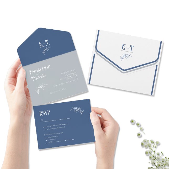 Casamento Simples Moderno com Azul Gelo e Azul Mar (Criador carregado)