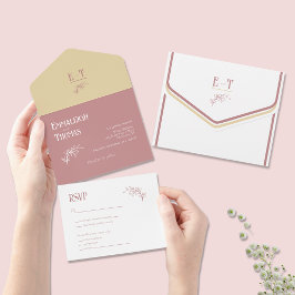 Casamento Simples Moderno Rosa Champanhe + Branco