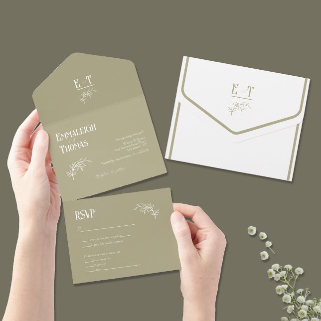 Casamento Simples Moderno Verde Sálvia (Criador carregado)