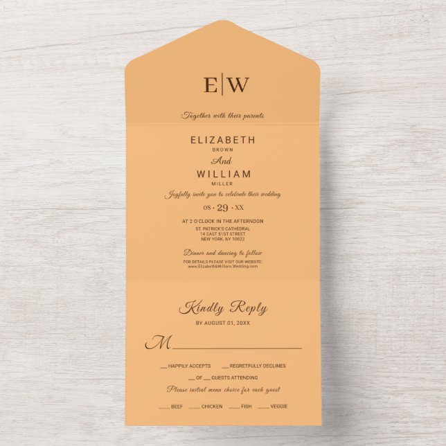 Casamento Simples por Monograma Elegante (Interno)