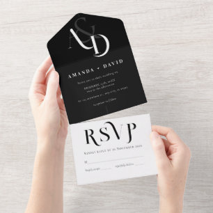 Casamento Simples Preto e Branco mínimo