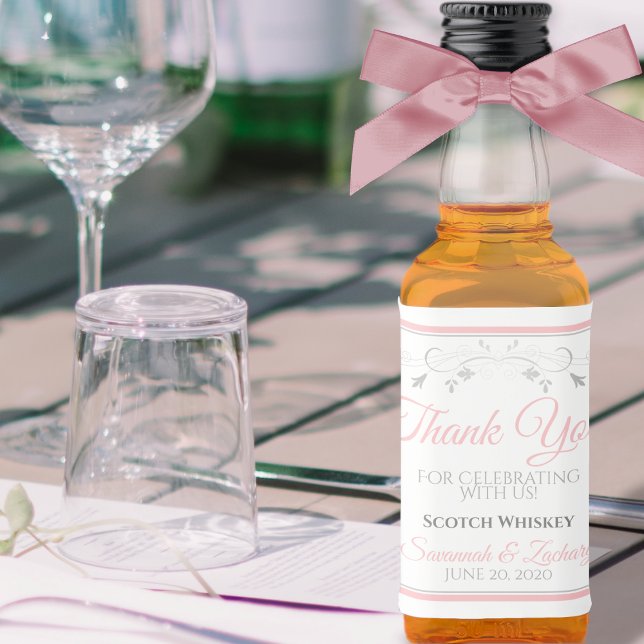Casamento Simples, Rosa E Cinza, Obrigado Mini (Criador carregado)