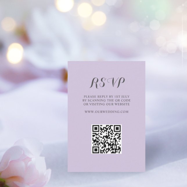 Casamento Simples RSVP Código QR Roxo (Criador carregado)