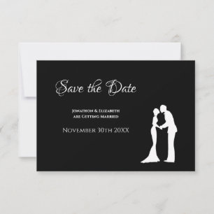 Casamento Simples Salvar Data Preto Branco Noiva N