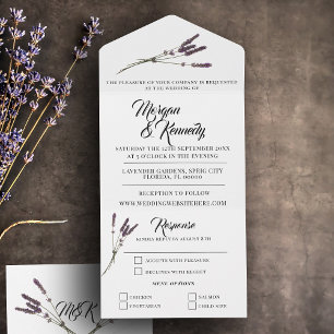 Casamento Sprig RSVP de Lavanda Floral Simples