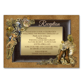 Casamento Steampunk Em Cartões De Recepção Suede