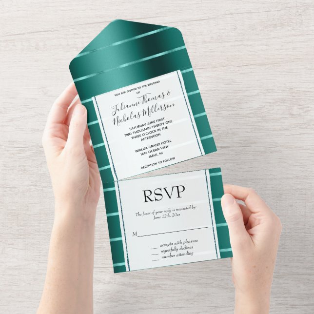 Casamento Teal Green Ribbon (Tearaway)