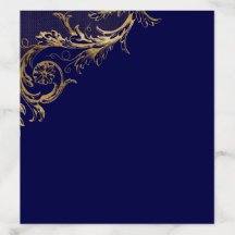 Casamento tema damasco azul Dourado Marinho Vintag