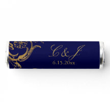 Casamento tema damasco Floral Dourado Azul Vintage