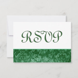 Casamento tema damasco Grunge RSVP Verde