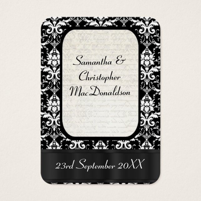 Casamento tema damasco preto e branco a favor do o (Frente)