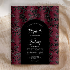 Casamento tema damasco Preto Moody Burgundy do Arc