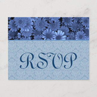 Casamento tema damasco Real Blue Daisy RSVP