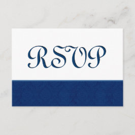 Casamento tema damasco RSVP Azul de marinho C108