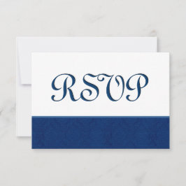 Casamento tema damasco RSVP Azul de marinho C108