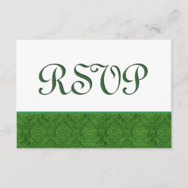 Casamento tema damasco RSVP Verde C103